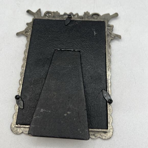 Vintage Pewter Picture Frame Cherubs Angels 3.5x5" Victorian Silver - Picture 4 of 5